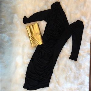 Catherine Malandrino Black Stretchy Crunchy Dress